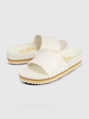 New: Flek's East Beach Slide Platform, Size 6, in Chamois